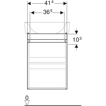 869045000 Шкафчик для раковины Geberit Renova Plan, с одной дверью Geberit  - Вид №16