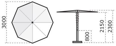 Scolaro Parasol Круглый зонт из алюминия с порошковым покрытием Revo C3000 res - Вид №5