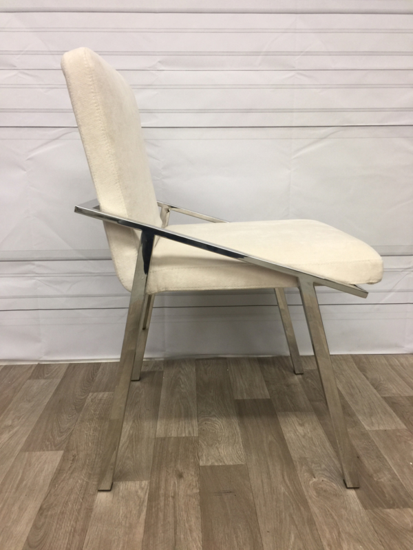 Стул белый с металлическими ножками, хром Reynolds от Eichholtz EICHHOLTZ EICHHOLTZ 060749 Черный  - Вид №1