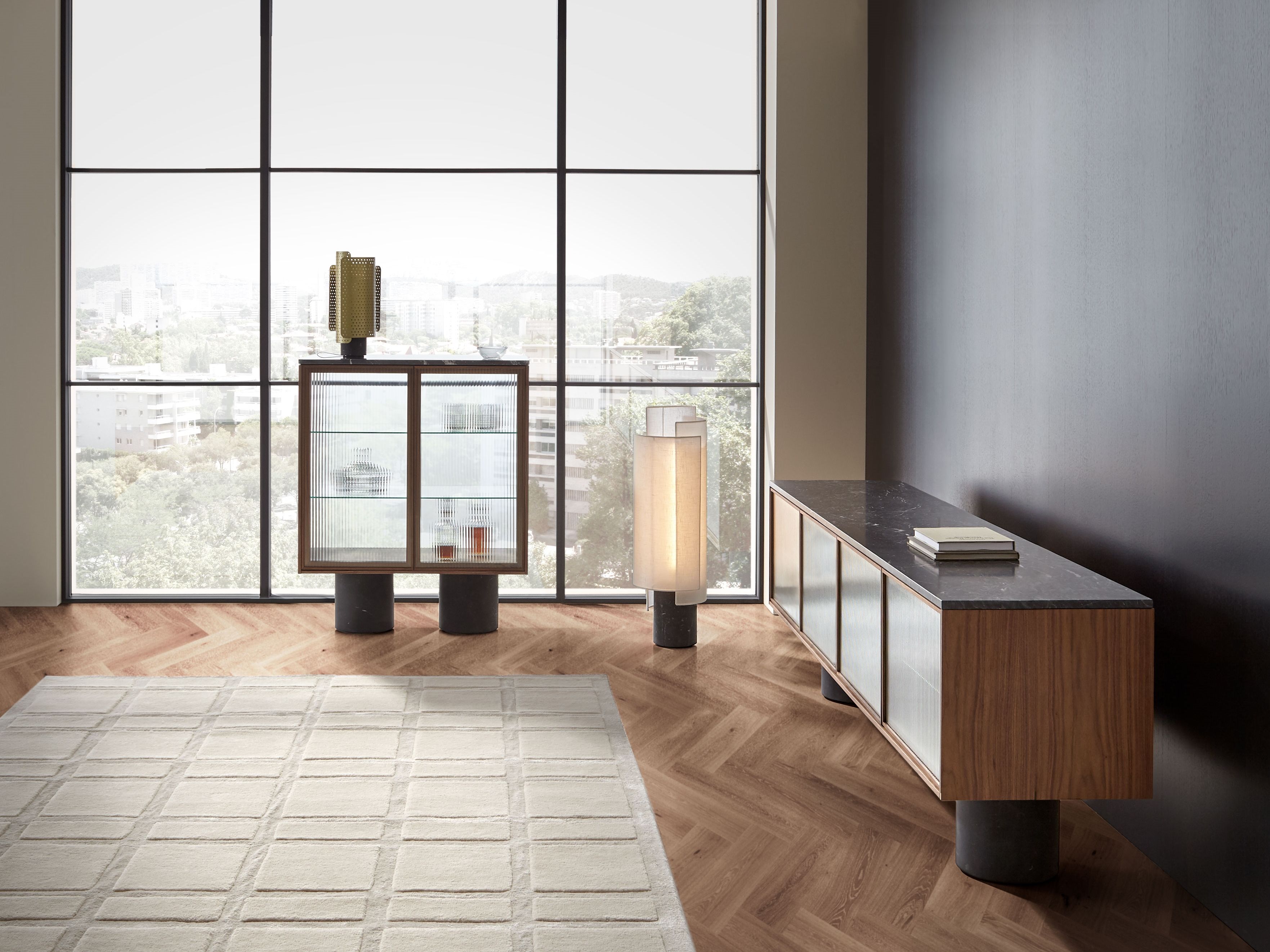 Деревянный и стеклянный шкаф с распашными дверцами Punt ARCH-00150238 - Вид №3