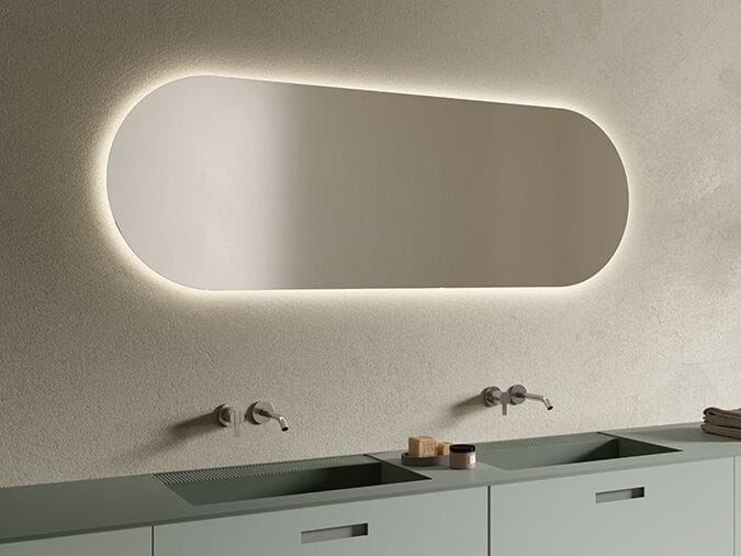 Овальное зеркало со встроенным освещением для ванной комнаты Inbani слой ARCH-00038871