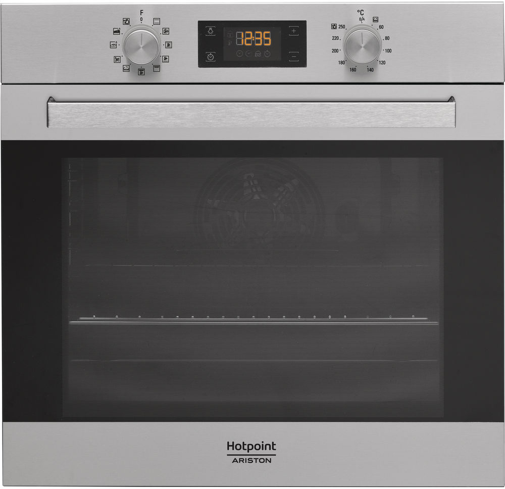 FA5 844 H IX HA Встраиваемая электрическая духовка / 59.5x59.5x55.1 см, 9 программ, дисплей, очистка паром, откидной гриль, 71л, нерж.сталь Hotpoint-Ariston Santreyd 