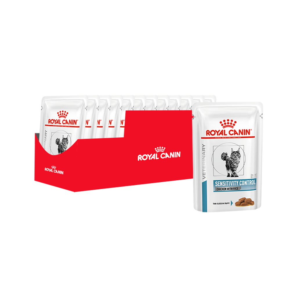 ПР0050017*12 Корм для кошек Vet Diet Sensitivity Control при пищевой аллергии цыплёнок, рис пауч 85г (упаковка - 12 шт) ROYAL CANIN 