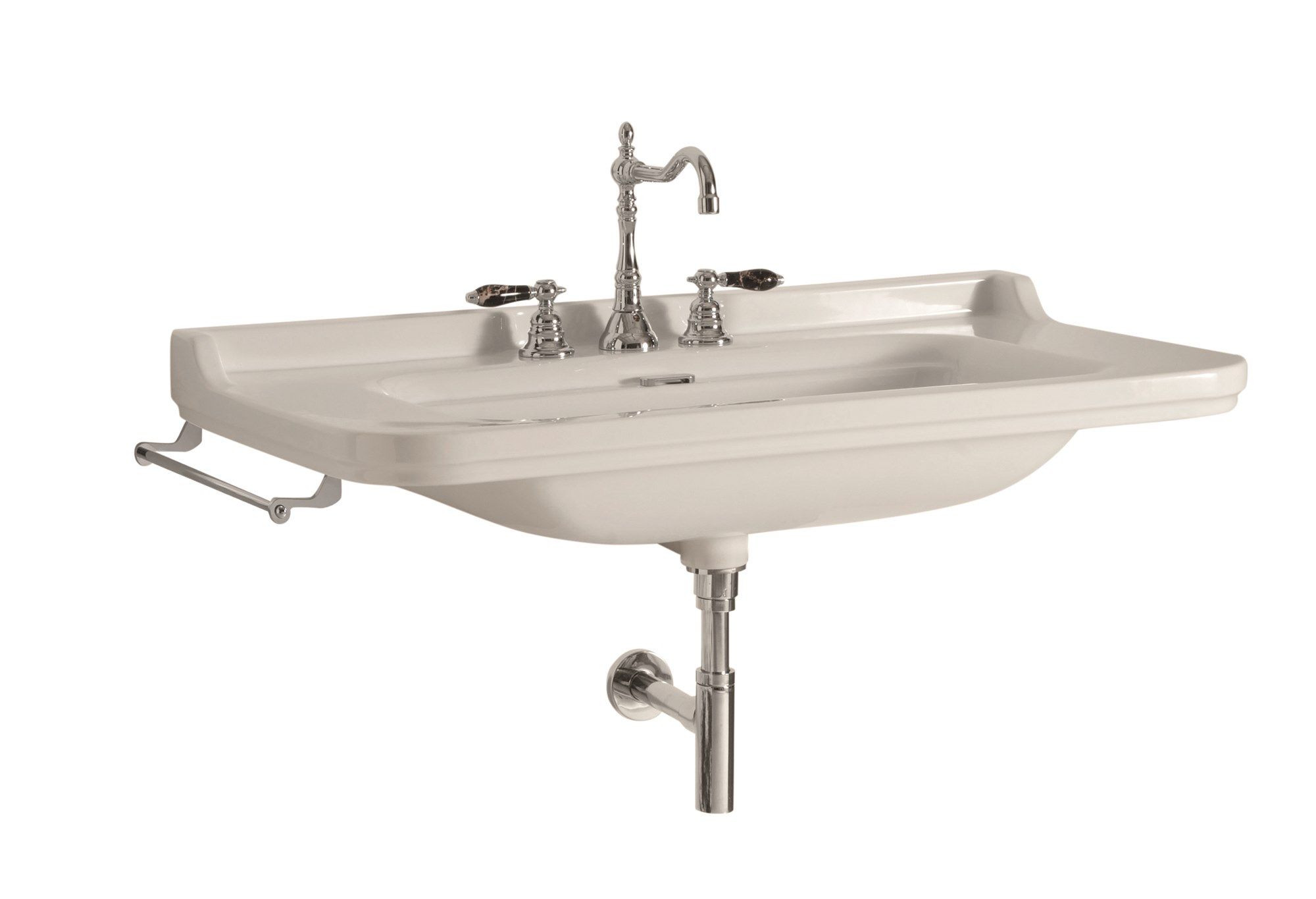 Керамическая прямоугольная подвесная раковина с держателем для полотенец Kerasan Waldorf ARCH-00103313 - Вид №9