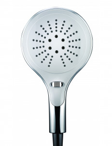 920900 000 00  Душевая лейка Inouie Plus, 3 струи, большой диаметр струи, система защиты от известкового налета, хром и серый Valentin Хром