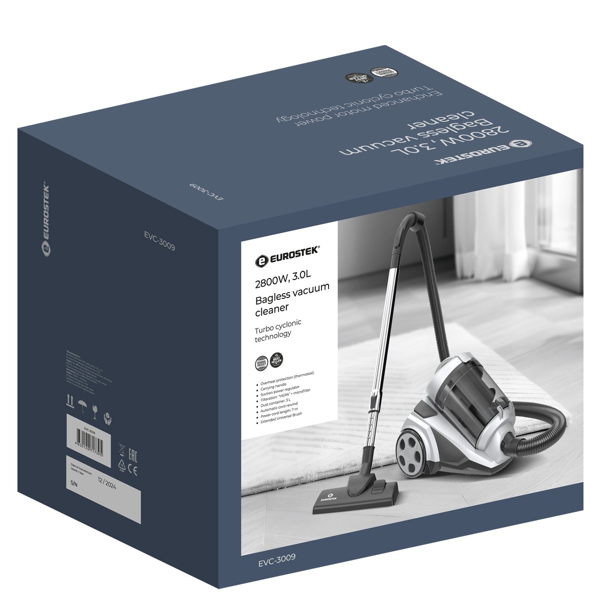 9226639 Пылесос Eurostek EVC-3009 белый STDN-0051124 - Вид №4