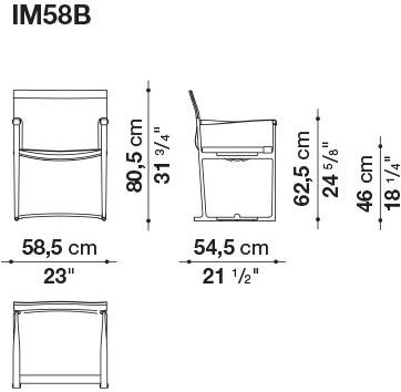 B&B Italia Кожаное кресло с подлокотниками Mirto indoor Im58b - Вид №4