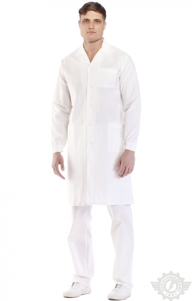 61727 Халат мужской белый  Медицинская одежда  размер 56-58/182-188 Спецодежда  - Вид №10