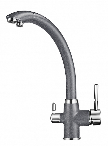 2167, ГРАФИТ (ЧЁРНО-СЕРЫЙ), СМЕСИТЕЛЬ КУХОННЫЙ GRANULA 2167-ST147 - Вид №1