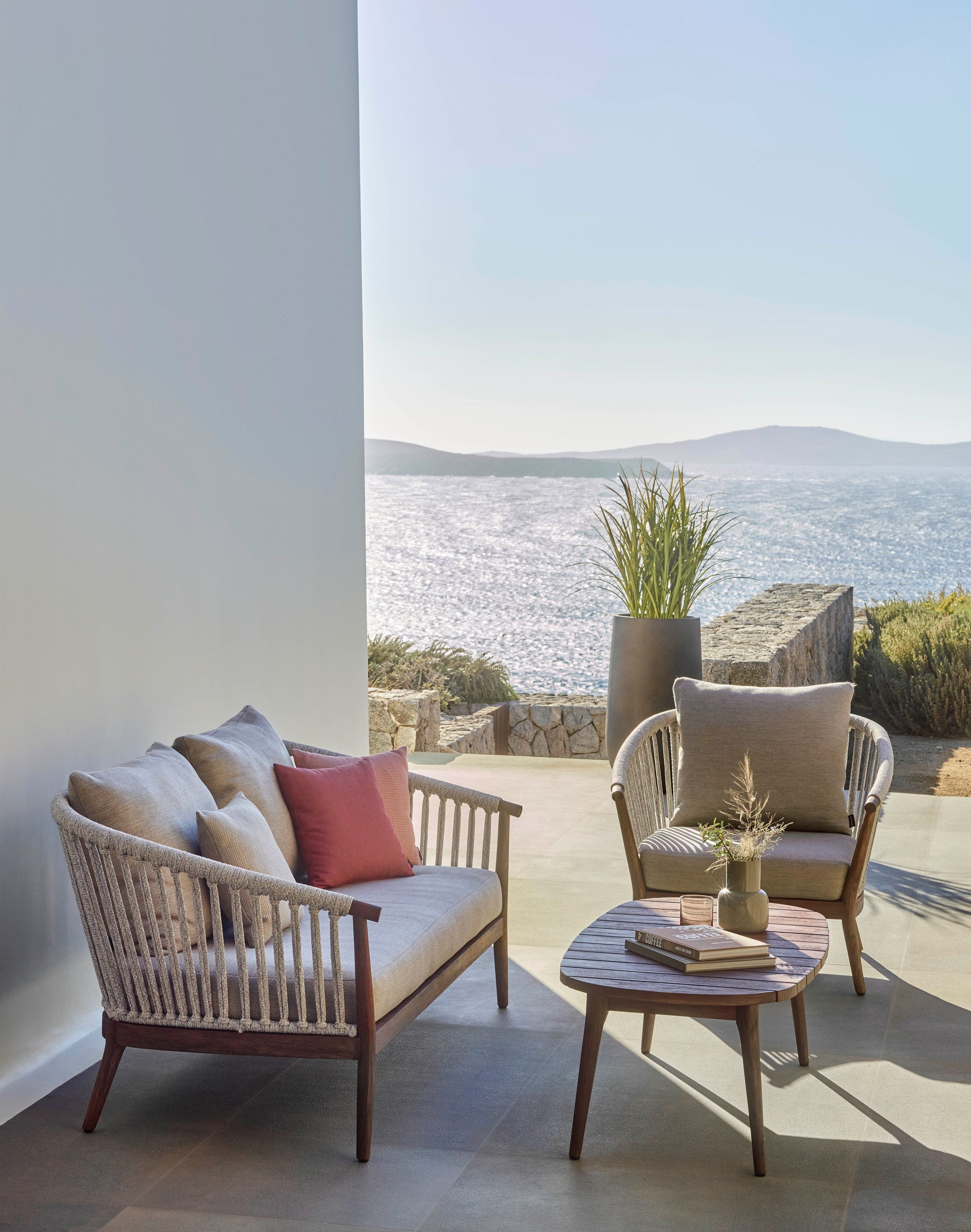 Овальный журнальный столик из тикового дерева Jardinico дерево ARCH-00122358 - Вид №2