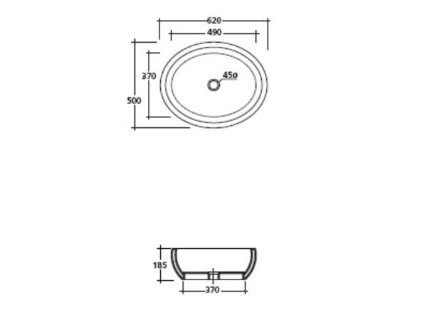 Керамическая овальная столешница Galassia EL1 / EL2 ARCH-00059485 - Вид №3