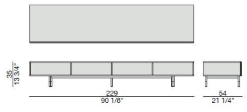 Porada Низкая тумба под телевизор из орехового дерева с ящиками Eighteen sun-id-1381457 - Вид №3