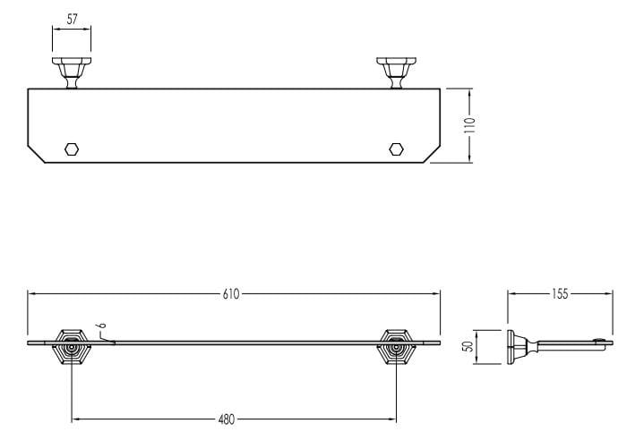 Хрустальная полка для ванной Devon&Devon юбилей ARCH-00026301 - Вид №1