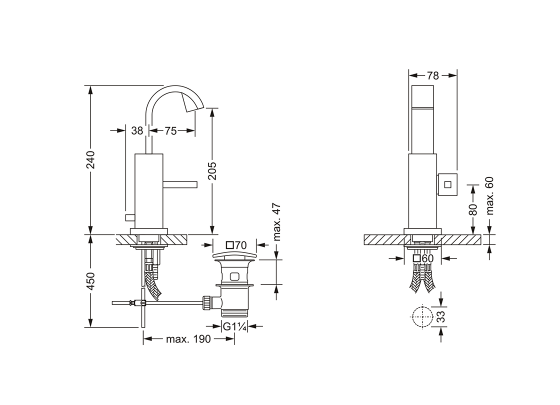 Смеситель однорычажный для маленькой раковины JOERGER Empire Royal 627.10.222.000 - Вид №1