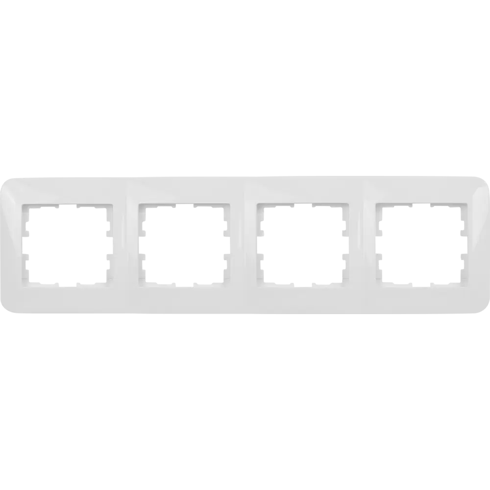 Рамка для розеток и выключателей Lezard Karina Life 4 поста горизонтальная цвет белый STLM-2038398