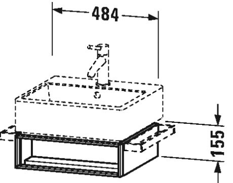 VA602403131 Тумбочка подвесная Vero Air #VA6024 484 x 431 мм Сосна серебристая, декор Duravit - Вид №1