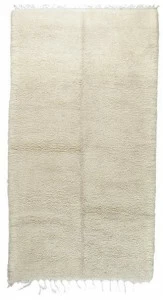 AFOLKI Прямоугольный однотонный ковер с длинным ворсом из шерсти Beni ourain Taa1160be