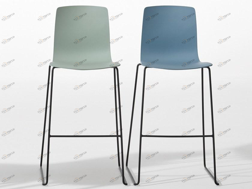 arper Табурет из полипропилена с высокими санками и спинкой Aava sun-id-1471805