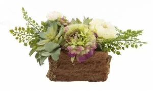 Композиция из искусственных цветов в горшке ЛЮТИКИ UNICO  255439 Коричневый;белый;зеленый