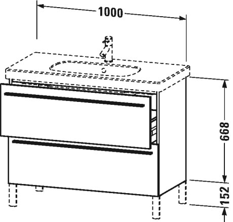 XL651703131 X-Large Тумбочка напольная Сосна серебристая, декор Duravit - Вид №1