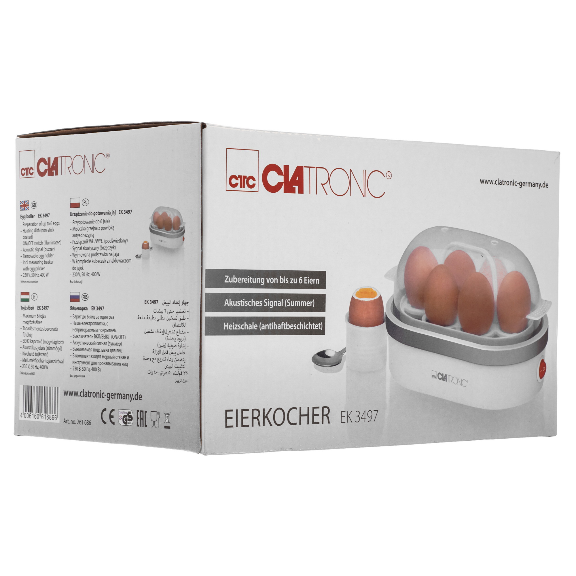 5499748 Яйцеварка Clatronic EK 3497 белый STDN-0058914 - Вид №9