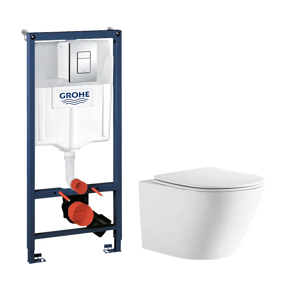 Комплект инсталляция и унитаз Aquatek Grohe Либерти Торнадо безободковый с микролифтом STLM-2070328 - Вид №6