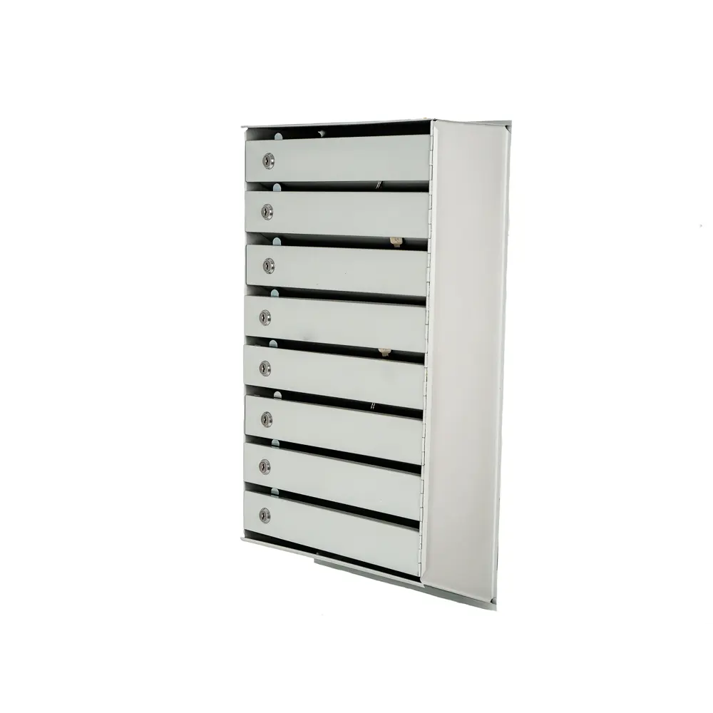 Почтовый ящик секционный вертикальный 8, металл, цвет серый Santreyd STLM-2147059