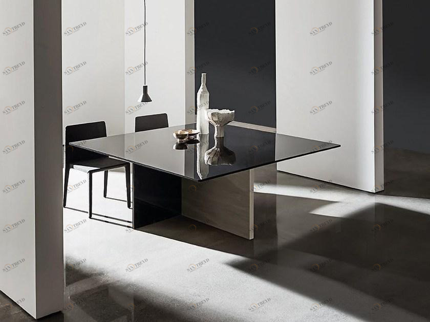 Sovet italia Квадратный стол из дерева и стекла Regolo sun-id-1430349