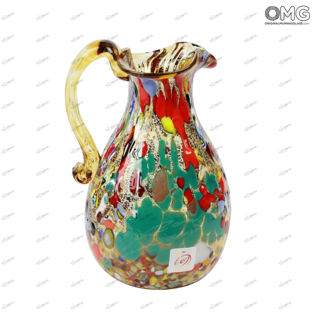 611 ORIGINALMURANOGLASS Кувшин для вина и воды Arlecchino - муранское стекло OMG 13 см 