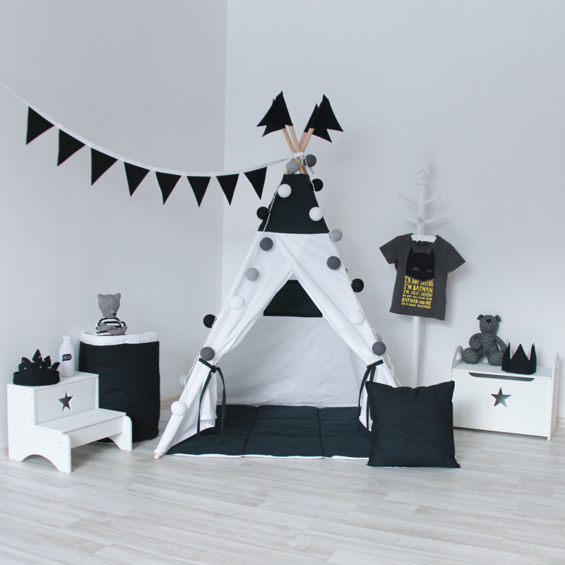 Игровой коврик для вигвама Black&White VAMVIGVAM BLACK&WHITE 281596 Белый;черный Santreyd  - Вид №2