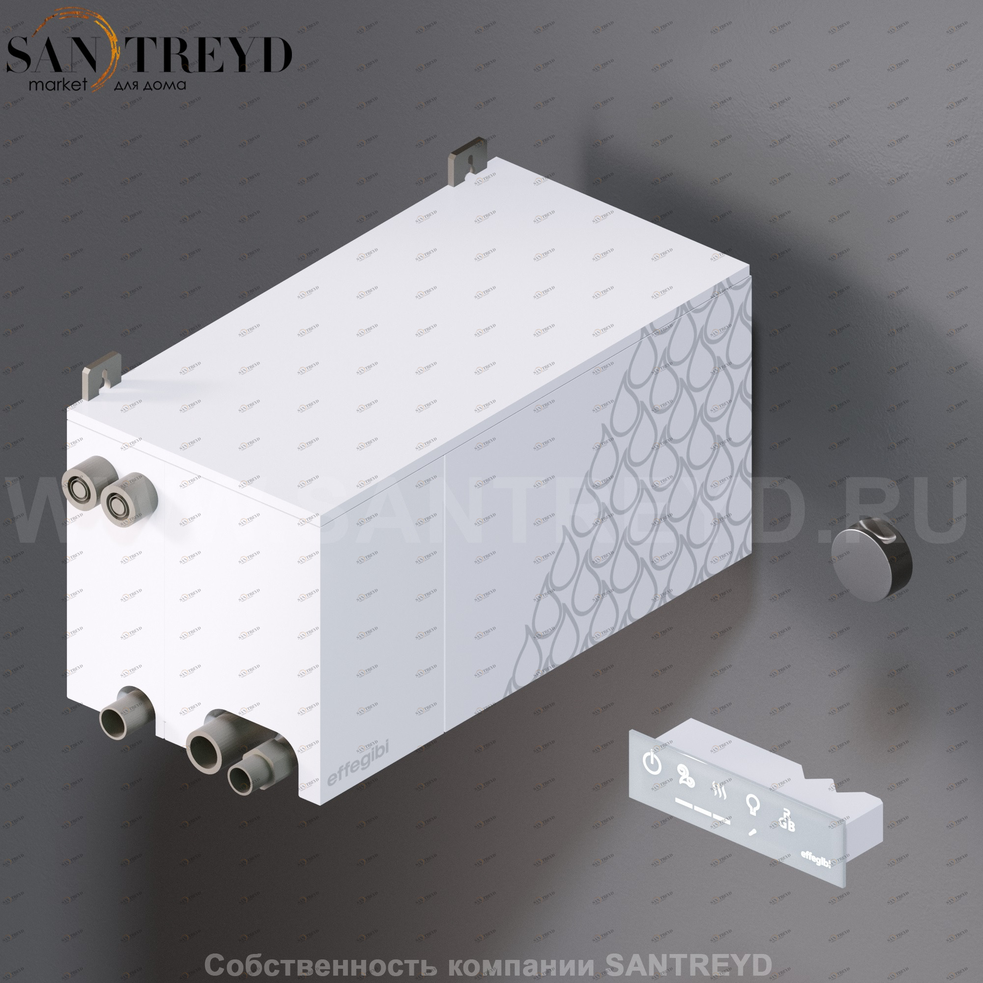 Effegibi NUVOLA N30 Встроенный парогенератор для турецкой бани, мощность - 3 кВт, объем - от 2,5 до 3,5 куб. м., производительность - 4,4 кг/час