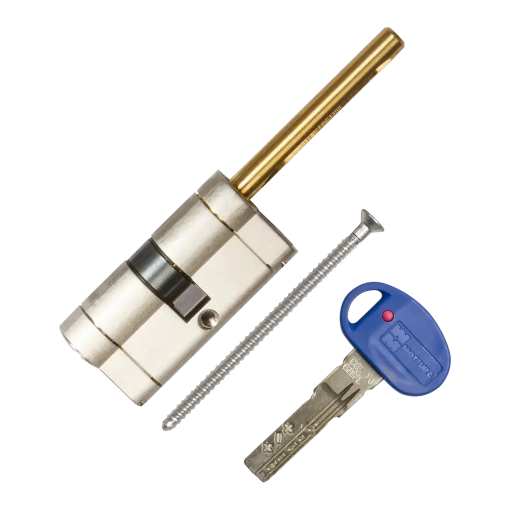 Цилиндр Mottura Champions Pro CP4P363101C5, 31x10x26 мм, ключ/шток, цвет матовый никель, без вертушки STLM-2098414 - Вид №1