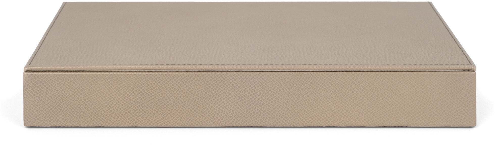 Прямоугольная большая коробка - 27,3X15,5XH4 см / плетеная кожа_верблюжья