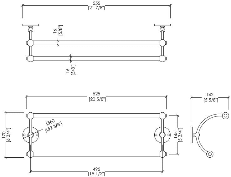 Латунный держатель для полотенец Devon&Devon Кавендиш ARCH-00145206 - Вид №2