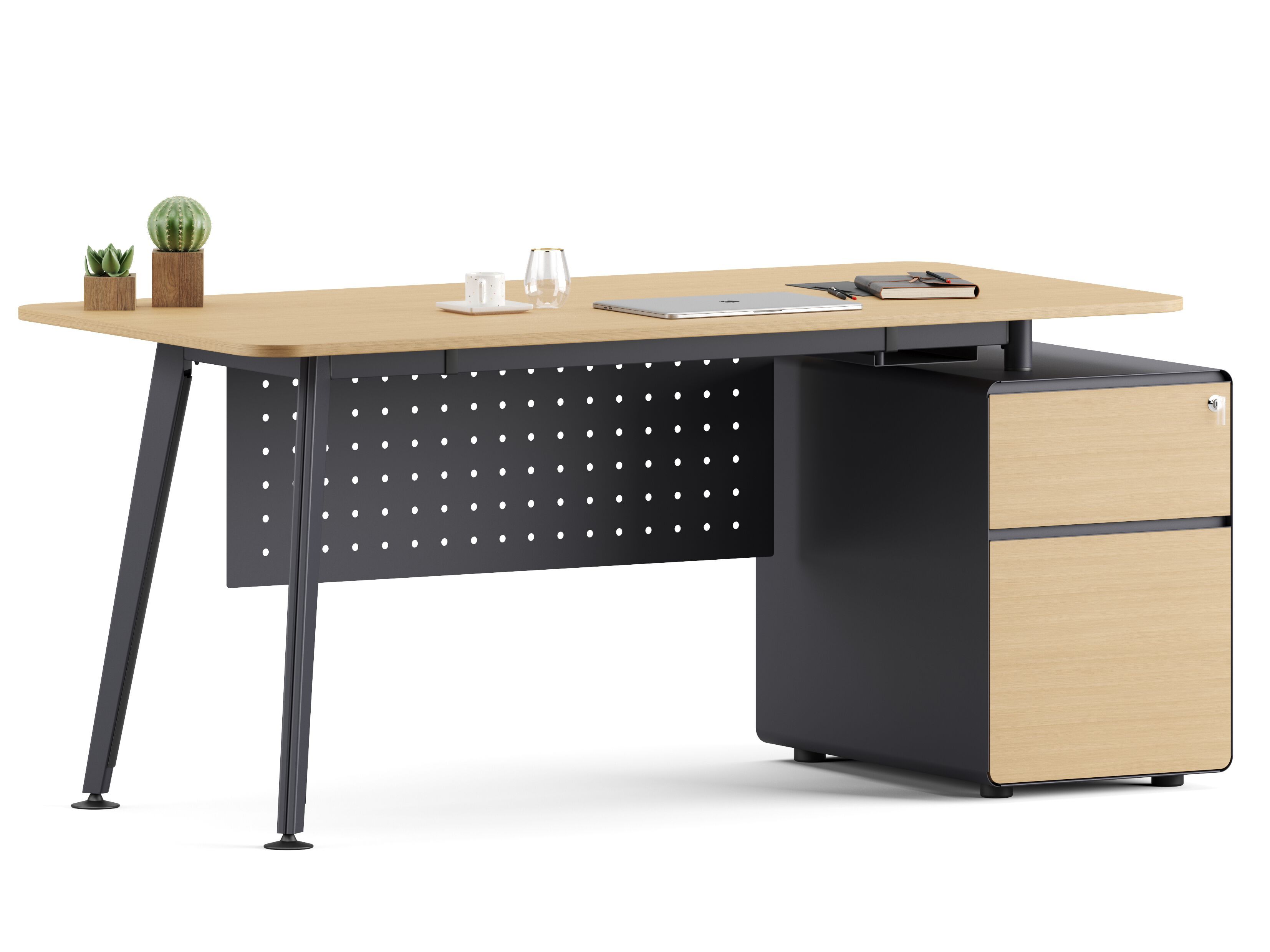 Деревянный рабочий прямоугольный стол с ящиками Ersa ARCH-00047710 - Вид №1