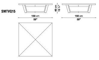 Maxalto Квадратный журнальный столик из массива дерева Xilos sun-id-1461609 - Вид №3