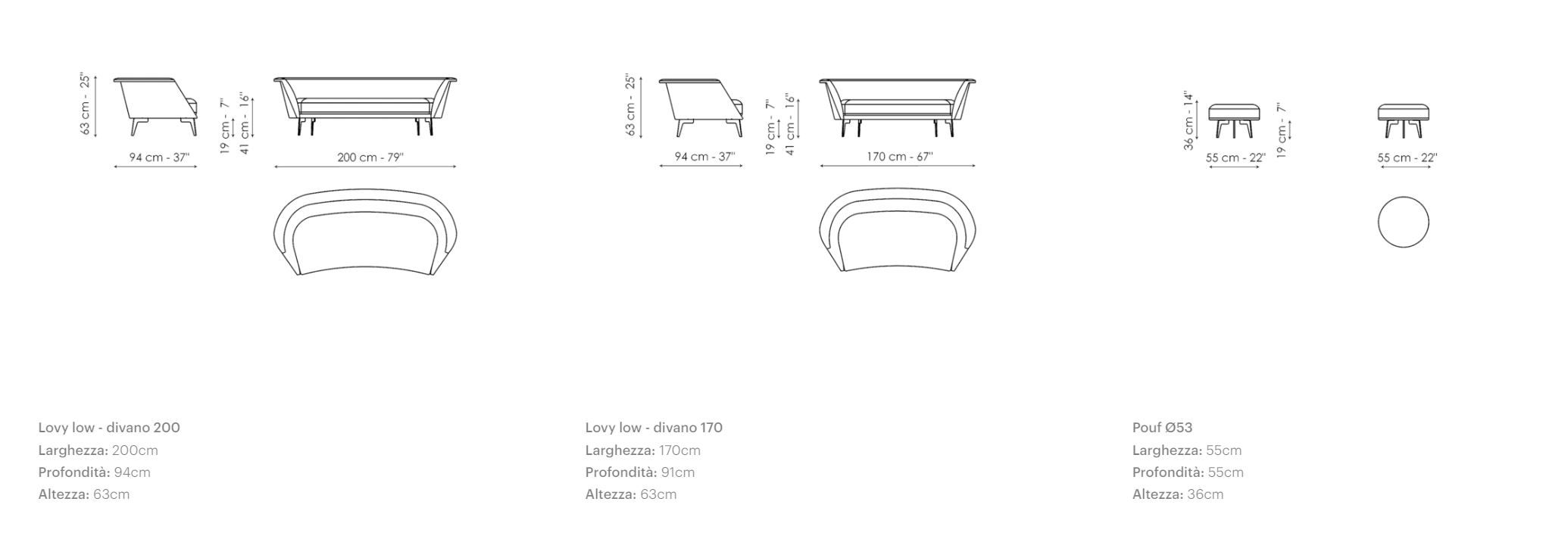 Изогнутый диван из ткани BONALDO Lovy ARCH-00130893 - Вид №10