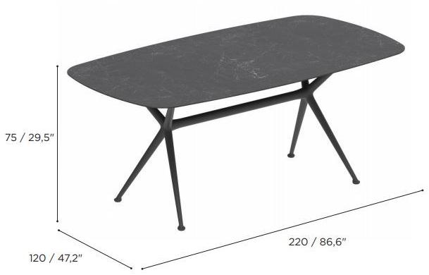 Royal Botania Прямоугольный керамический садовый стол Exes Exs300 - Вид №3