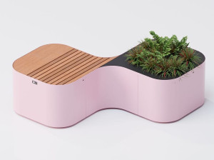 2-модульная скамья с сиденьем и плантатором