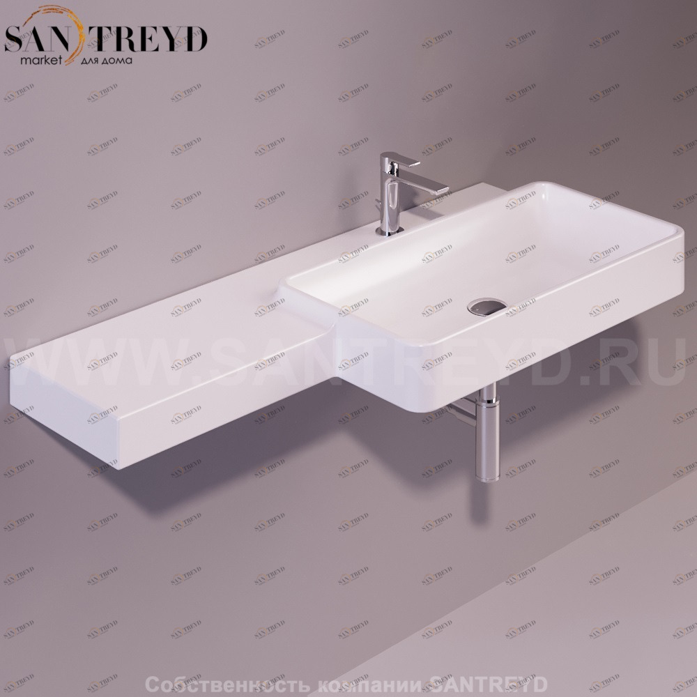 FL03BIANCO Подвесная раковина настенная прямоугольная Simas Flow белая