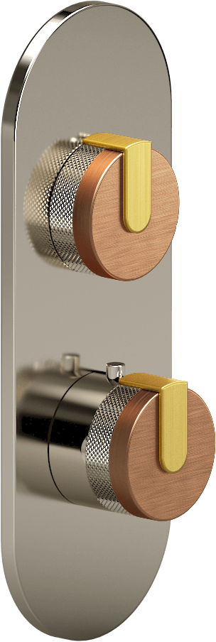 E-8026-R1BRGE0-L1BAU-PN-T Планка M-Series с 2 ручками - Внешняя часть GRAFF MOD+