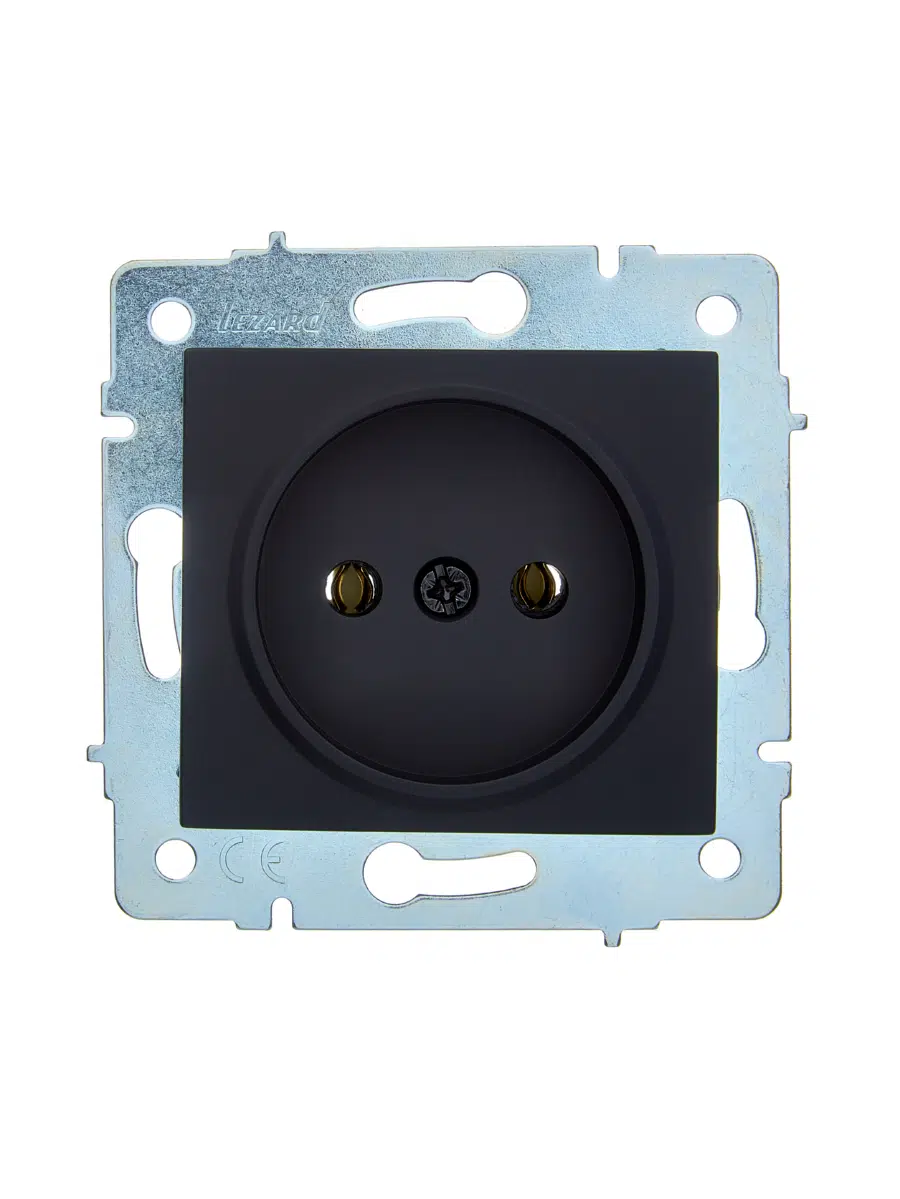 ASTI Розетка б/з ПБТ чёрный бархат механизм LEZARD 7081-4288-121B