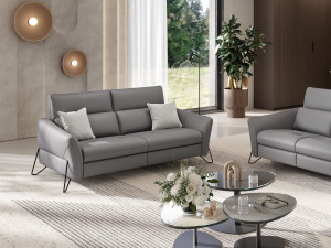 3-местный кожаный диван