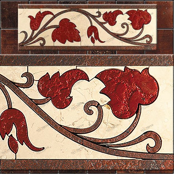 БОРДЮР ИЗ МРАМОРА GR-3 SKALINI FLORAL GR3