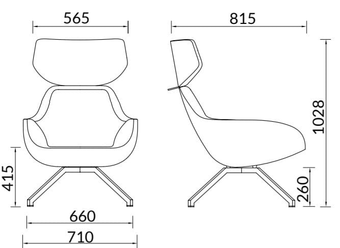 Тканевое кресло со стальным основанием ALMA DESIGN X Big ARCH-00037150 - Вид №2