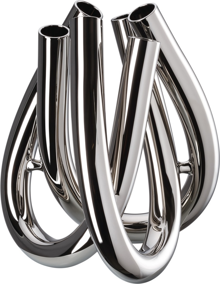 10640593 Rosenthal Ваза Rosenthal Триу 22см, хрусталь, серебряная Хрусталь 