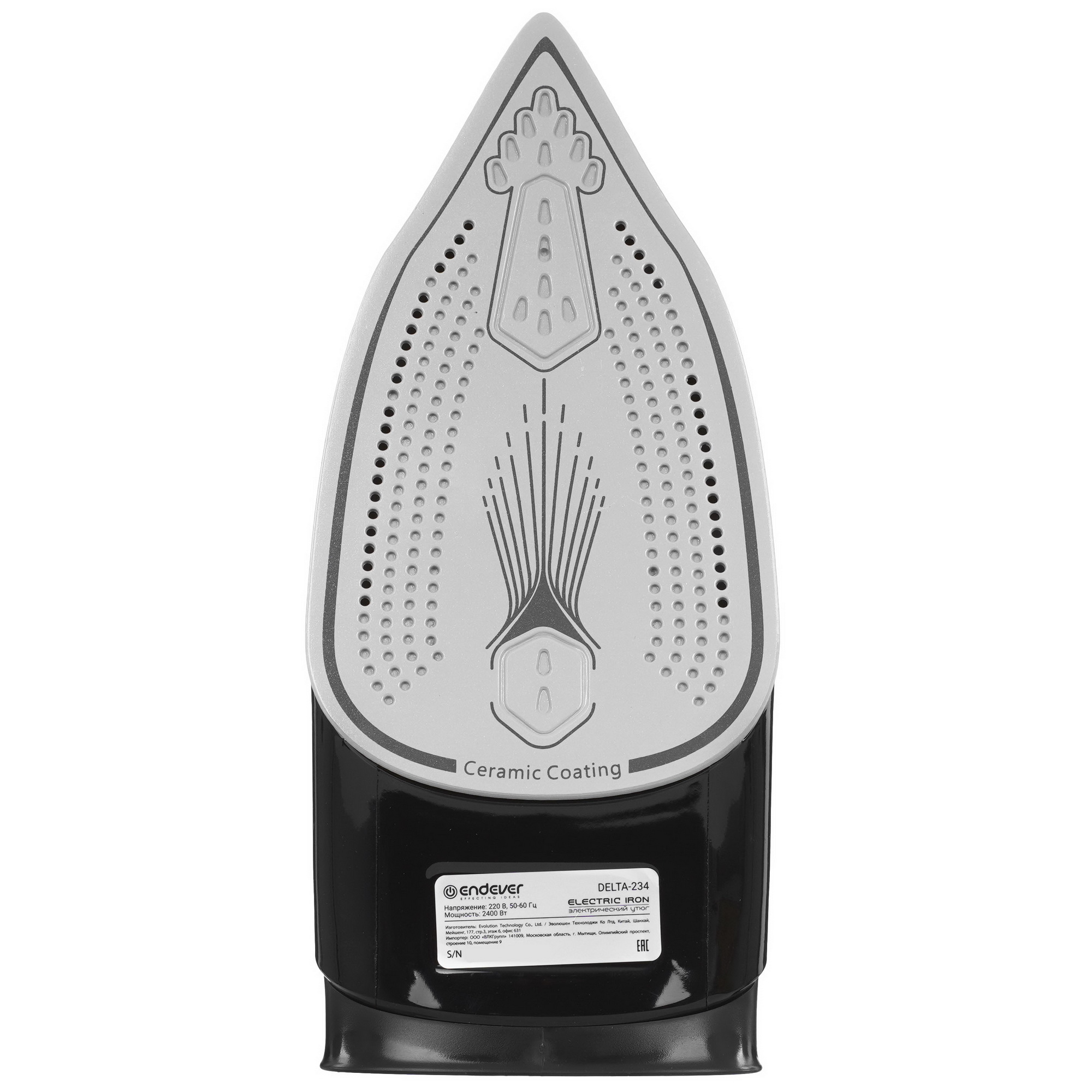 9225638 Утюг Endever DELTA-234 черный KROMAX STDN-0060670 - Вид №3