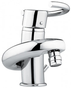 6604SC Смеситель Twist с донным клапаном для биде, цвет матовый хром-хром