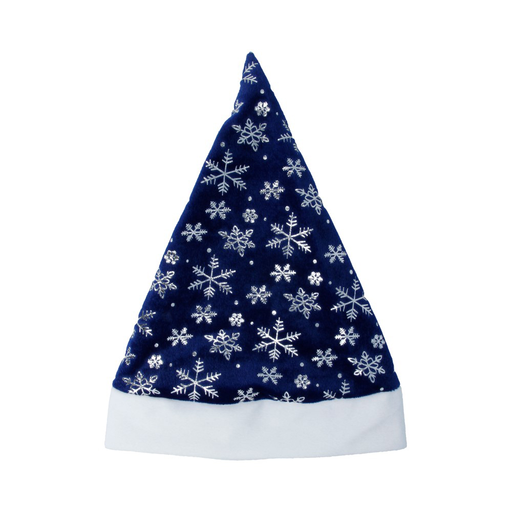 100-7 Колпак новогодний №04 Синий со снежинками Santreyd 