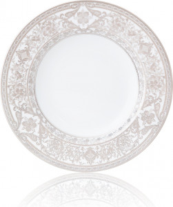 10561966 Haviland Тарелка суповая 24см "Матиньон" (белый, платиновый декор) Фарфор